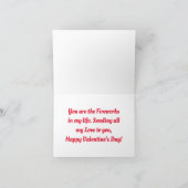 Valentine Vuurwerk Vouwkaart Feestdagen Kaart (Binnen)