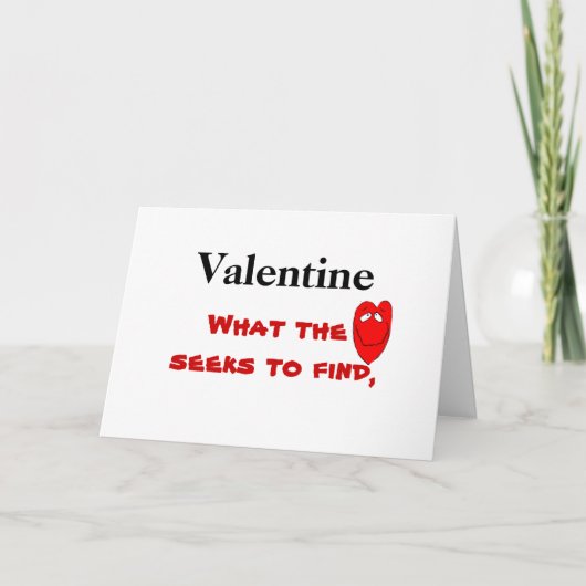 VALENTINE WAT HET HART ZOEKT TE VINDEN  KAART (Voorkant)