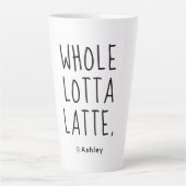 Valentine Whole Lotta Latte Zwarte Script Latte Mok (Voorkant)