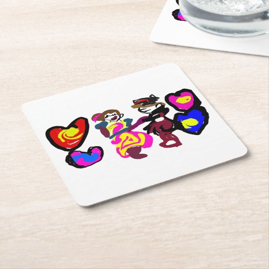 Valentine win love kartonnen onderzetters (Schuin)