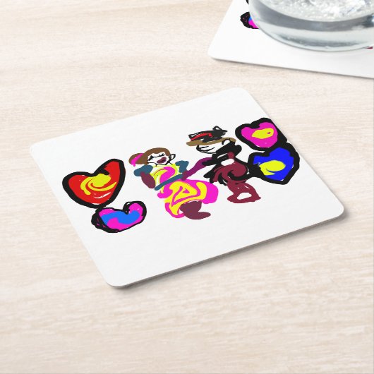 Valentine win love kartonnen onderzetters (Schuin)