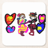 Valentine win love kartonnen onderzetters (Voorkant)