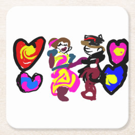 Valentine win love kartonnen onderzetters