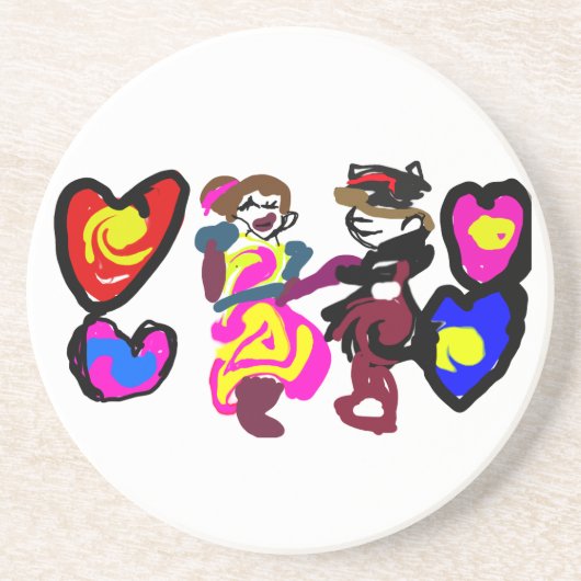 Valentine win love zandsteen onderzetter (Voorkant)