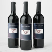 Valentine Wine Label Romance in the Air Dark Theme Wijn Etiket (Flessen)