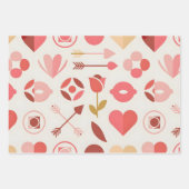 Valentine with bows and hearts inpakpapier vel (Voorkant 3)