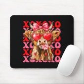 Valentine Xoxo Highland Cow Cute Coquette Bow West Muismat (Met muis)
