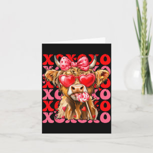 Valentine Xoxo Hoogland Koe Cute Coquette Boog Wes Kaart