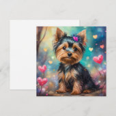 Valentine Yorkie Feestdagenkaart (Voorkant / Achterkant)
