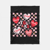 Valentine You Are Loved Worthy Enough Candy Heart  Fleece Deken (Voorkant)