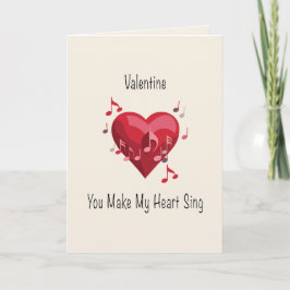 Valentine You Make My Heart Sing Folded Card Feestdagen Kaart