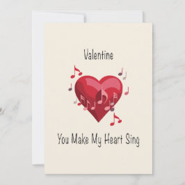 Valentine you make my heart sing postcard feestdagenkaart