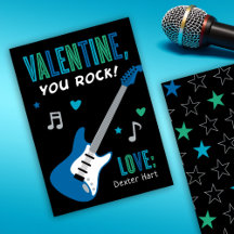 Valentine You Rock Blauwe Gitaar Kinderen Valentij