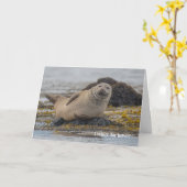 Valentine zeehond kaart (Gele Bloem)