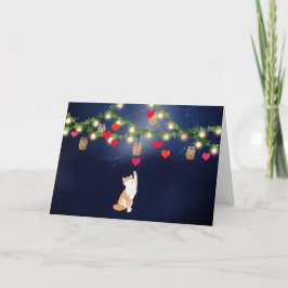 Valentinekat met harten en metsonjarzen kaart