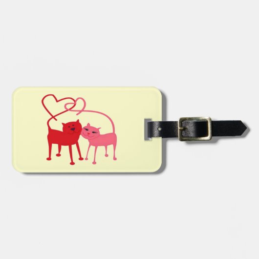 Valentinekatten Gepersonaliseerde Bagage Labels (Voorkant horizontaal)