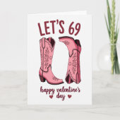 Valentines 69 Pink Boots Card Kaart (Voorkant)