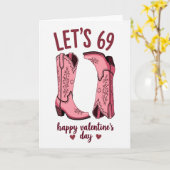 Valentines 69 Pink Boots Card Kaart (Gele Bloem)