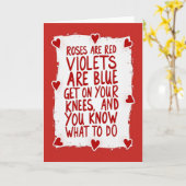 Valentines Adult Roses Are Red Card Kaart (Gele Bloem)