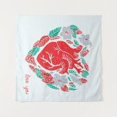 Valentine's Anatomische Hart: Unieke kaart Wandkleed (Voorkant (horizontaal))