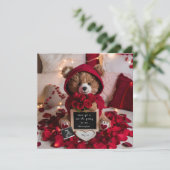 Valentines baby reveal Pregnancy Announcement Card Aankondiging (Staand voorkant)