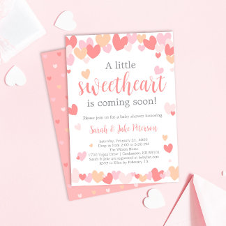 Valentine's Baby Shower Invitation Kaart