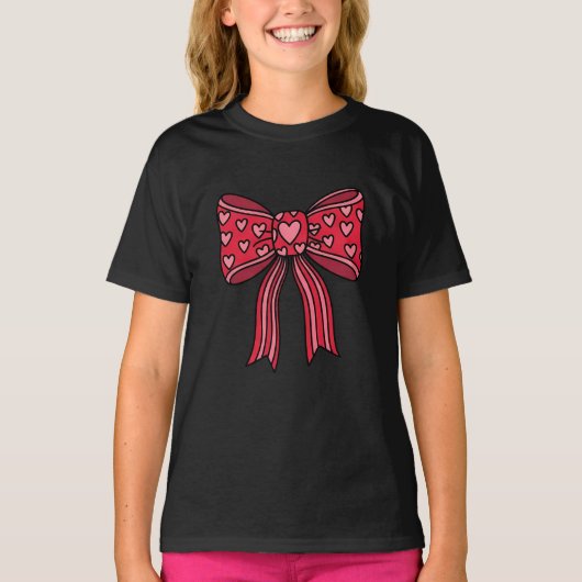 Valentines bow,  hearts bow  t-shirt (Voorkant)