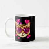 Valentines Ca Kitten Wearing Sungl Heart Cat Lover Koffiemok (Links)