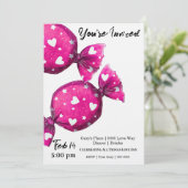 Valentines Candy Covered in Hearts Party  Kaart (Staand voorkant)