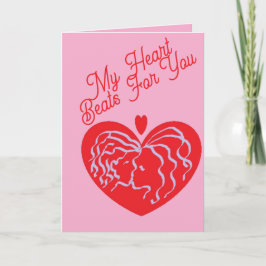 Valentine's Cards : Heart beats for You . Feestdagen Kaart