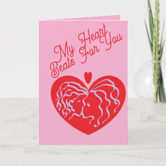 Valentine's Cards : Heart beats for You . Feestdagen Kaart (Voorkant)