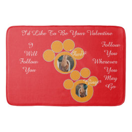 Valentine's Cat Pawprint Humor Cat Photo Badmat