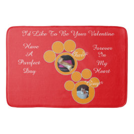 Valentine's Cat Pawprint Humor Cat Photo Badmat