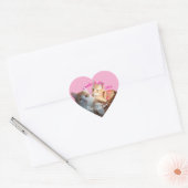 Valentine's Cat Paws Text Hart Sticker (Envelop)