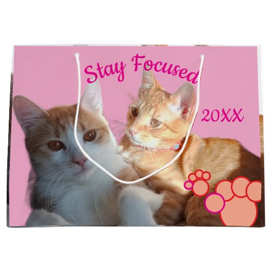 Valentine's Cats Photo Groot Cadeauzakje (Voorkant)