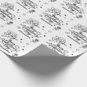 Valentines  Cherub & Romantic Doodle Personalized Cadeaupapier (Hoek)