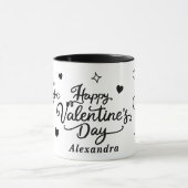 Valentines Cherub & Romantic Doodle Personalized Mok (Midden)