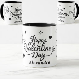 Valentines  Cherub & Romantic Doodle Personalized Mok