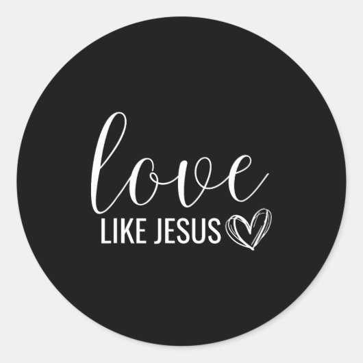 Valentines Christian Love Like Jesus  Ronde Sticker (Voorkant)