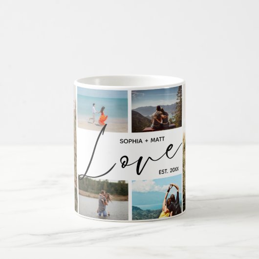 Valentines Couples Keepsake Photo Collage Koffiemok (Center)