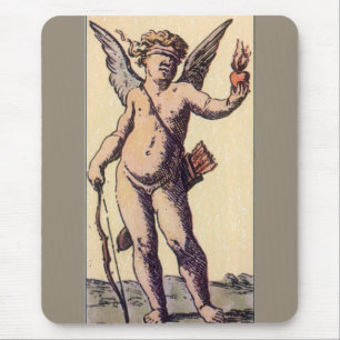 Valentines Cupido Blinddoek, Vintage Tarotkaart Muismat