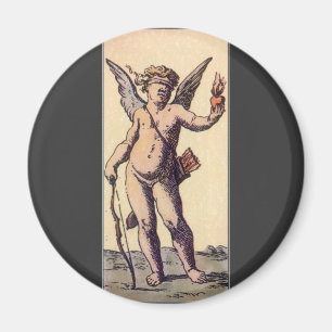 Valentines Cupido met blinddoek, vintage tarotkaar Magneet