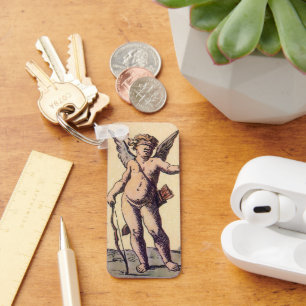 Valentines Cupido met blinddoek, vintage tarotkaar Sleutelhanger