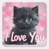 Valentines Cute Kitten  Stickers (Voorkant)