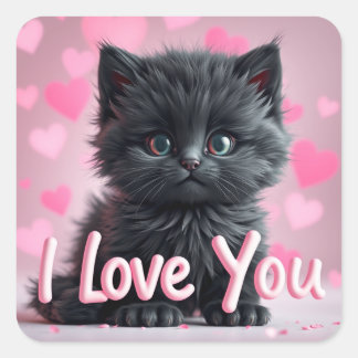 Valentines Cute Kitten Stickers
