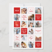 Valentines Day 14 Photo Collage Custom Boyfriend Feestdagenkaart (Voorkant)