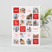 Valentine's Day 14 Photo Collage Custom Girlfriend Feestdagenkaart (Staand voorkant)