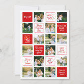 Valentines Day 14 Photo Collage Messages for Mom Feestdagenkaart (Voorkant)