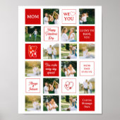 Valentine's Day 14 Photo Collage Messages for Mom Poster (Voorkant)