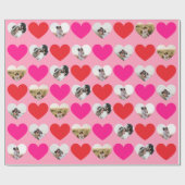 Valentine's Day 4 Photo Red and Pink Heart Pattern Cadeaupapier (Vlak)